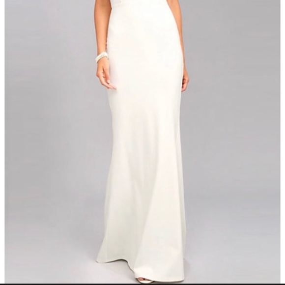 TS COURTURE , size 4 , Mermaid,gown, one shoulder halter w/ ruffle BURGUNDY, NWT - Picture 7 of 9